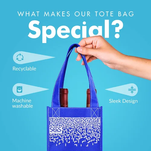 Miniatura 4 de Simply Green Solutions - Bolsas de vino reutilizables para 1-6 botellas, juego de 4, laberinto