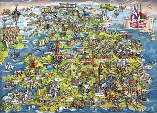 Miniatura 2 de Gibsons Games Beautiful Britain - Rompecabezas de 1000 piezas Rompecabezas sostenible para adultos Tablero 100% reciclado premium Gran regalo
