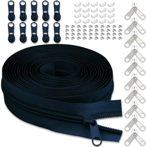 Miniatura 35 de Cinta de cremallera de nailon #5 para costura: YZSFIRM 10 yardas blancas por The Yard Cremalleras de bobina de nailon para manualidades de costura