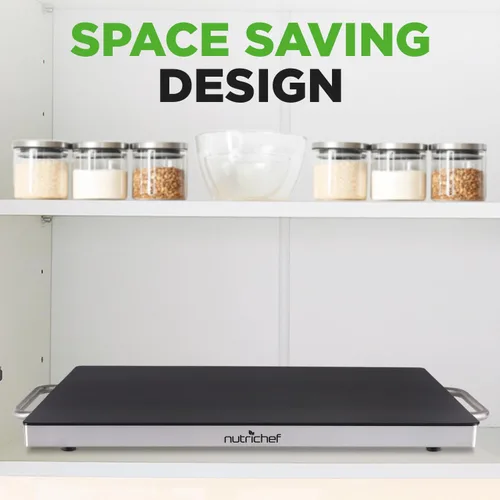 Miniatura 7 de NutriChef - Charola para conservar los alimentos calientes. Plato caliente para alimentos con vidrio resistente que irradia calor