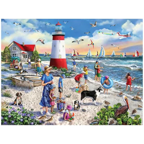White Mountain Rompecabezas de 500 piezas de verano con velero y océano, con piezas grandes, regalo para adultos y personas mayores de 18 x 24