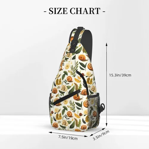 Miniatura 2 de Small Crossbody Bags for Women Men - Vintage Snail Leaves Print Adjustable Shoulder Bag Fanny Packs Belt Sling Bag Crossbody Purses Backpack for