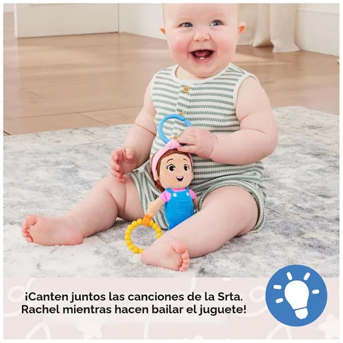 Miniatura 4 de Ms. Rachel Juguete sensorial oficial para llevar, columpio y cochecito de bebé, juguetes de dentición con sonajero y clip, juguetes para niños