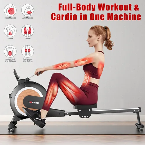 Miniatura 7 de Wenoker Rowing Machine for Home, Magnetic Rower Machine, 350 LB Weight Capacity, 16-Level Silent Resistance Row Machine for Gym Exercise Full-Body