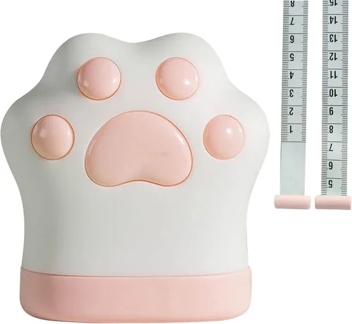 Miniatura 8 de Cinta métrica de pata de gato, cinta métrica de tela, cinta métrica retráctil, cinta suave de doble escala de 59.1 in, cinta métrica redonda