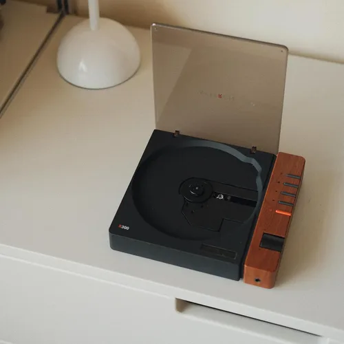 Miniatura 3 de syitren R300 - Reproductor de CD portátil Bluetooth de escritorio retro para el hogar, sin altavoces, batería recargable, pequeño reproductor de CD