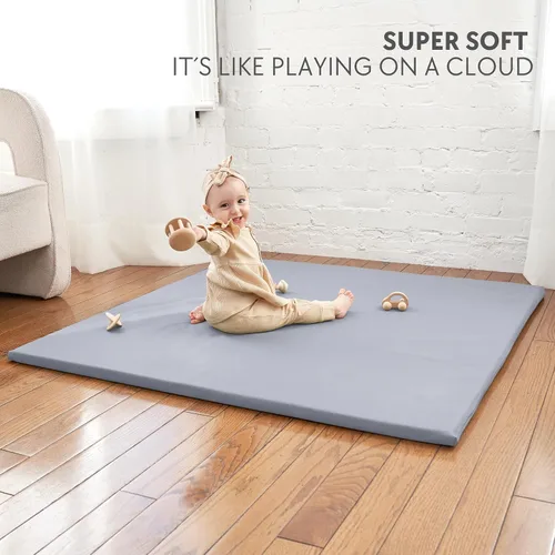 Miniatura 2 de Elegante Alfombra de Juego de Cuero Vegano para Bebé - Alfombra de Piso Suave y Fácil de Limpiar que Crea un Área de Juego Segura para tu Bebé - La