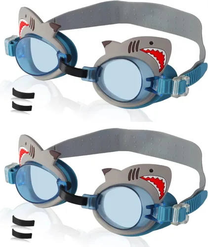 Miniatura 8 de Paquete de 2 gafas de natación para niños, sin fugas, antiniebla, impermeables, ajustables, para niños de 2 a 14 años
