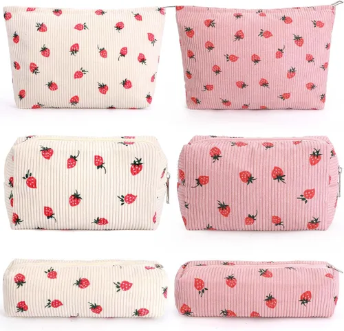 EIMMBD Juego de 6 bolsas de maquillaje de gran capacidad, bolsa de cosméticos de viaje, bolsa de aseo organizadora, bonita bolsa de maquillaje de