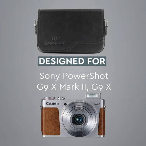 Miniatura 4 de Megagear Canon Powershot G9 X Mark Iı, G9 X Funda de cuero para cámara con correa - Negro - MG654