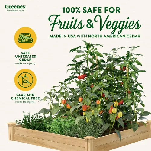 Miniatura 3 de Greenes Fence Cama de jardín elevada de cedro premium, 4 x 4 x 7 pulgadas (3/4 pulgadas de grosor) (paquete de 3) - Fabricado en Estados Unidos