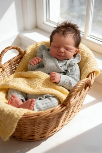 Miniatura 8 de Zero Pam Muñecas Bebé Reborn Realistas Niño 18 Pulgadas Niña Recién Nacida Realista Ojos Cerrados, Muñeca de Bebé Recién Nacido con Cuerpo de Tela