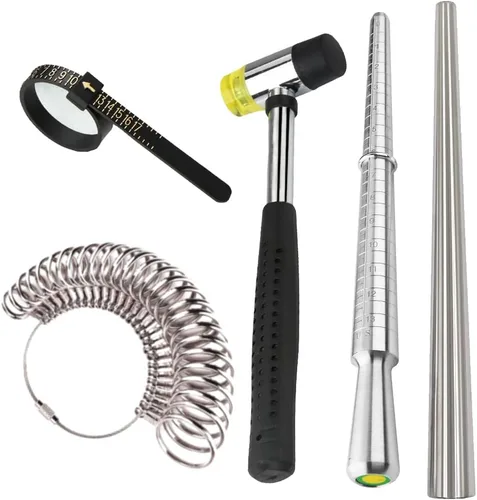 Kit de reparación y tamaño de anillo, mandril de aluminio sólido, mandril redondo martillable de acero de primera calidad, mandril redondo 5