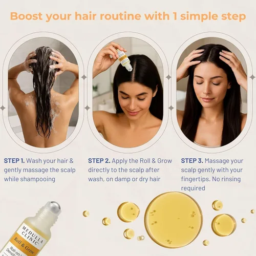 Miniatura 6 de Suero Roll-On para el crecimiento del cabello – 5% romero, 3% proteína y 2% cafeína – Aceite de batana y biotina para el cuero cabelludo
