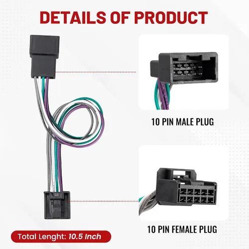 Miniatura 6 de RED WOLF Adaptador Conector de Arnés en T para Amplificador Subwoofer de Radio de Automóvil Compatible con Toyota Camry 2018-2023, Tacoma RAV4