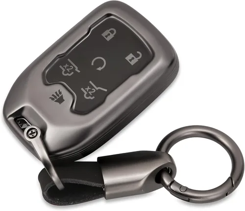 Funda para llavero, llavero, funda para llave de TPU, compatible con GMC Yukon XL/Denali 2015-2020, Chevy Tahoe/Suburban, 6 botones