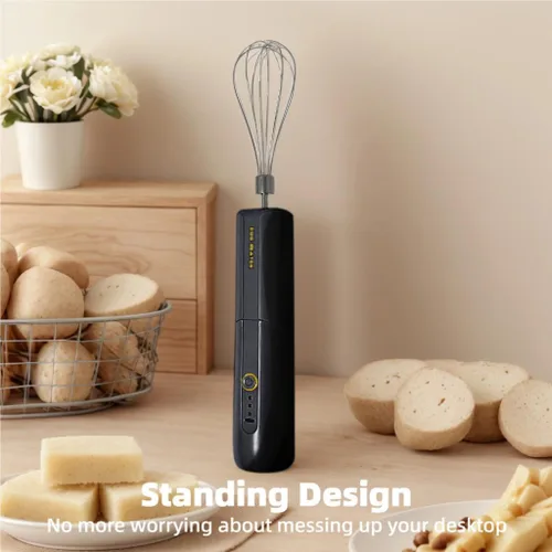 Miniatura 4 de Batidora de mano inalámbrica, batidor eléctrico de mano de diseño plegable con 3 modos de velocidad, batidor de huevos de mano con 2 batidores
