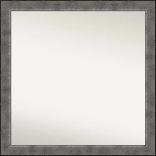 Miniatura 526 de Amanti Art Espejo de baño plateado para sobre el fregadero, 24 x 24 pulgadas, espejo cuadrado de peltre forjado a medida, marco de madera casual