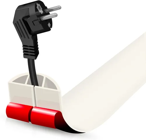 Miniatura 10 de Cubierta autoadhesiva para cables de suelo, gestión de cables de 3.3 pies, protector de tira de extensión para cables, evita tropiezos de cables