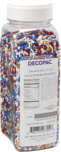Miniatura 22 de DECOPAC Sweet Tooth Deluxe Fusion Mix, 26 onzas, chispas de caramelo en recipiente de mano, gránulos comestibles para pasteles de celebración