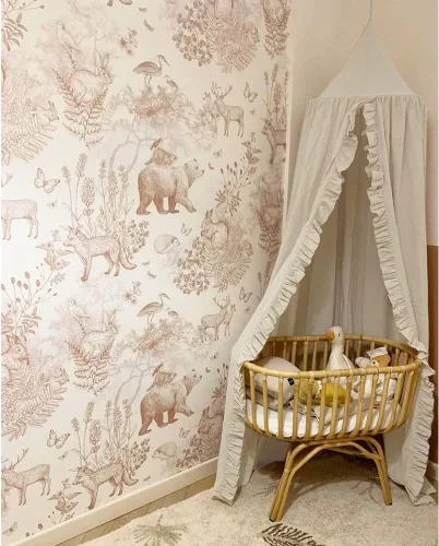 Miniatura 2 de Dosel de Cama con Volantes Rincón de Lectura Tienda de Juego para Niños Boho Red Colgante Decoración de Cuarto de Juegos (Beige)
