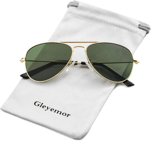 Miniatura 149 de Gleyemor Lentes de sol polarizados estilo aviador para niños y niñas, jóvenes, adolescentes, dos tamaños de 1.969 in y 2.047 in