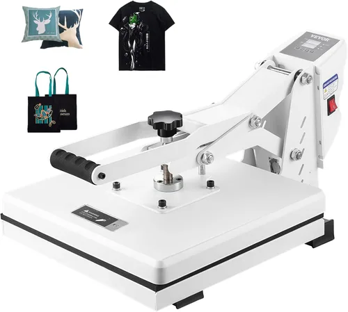 Miniatura 12 de VEVOR Máquina de Prensa de Calor 8 en 1 para Camisetas, Sombreros, Tazas, Platos - Máquina de Prensa de Camisas Abatible de 12x15 con Prensa