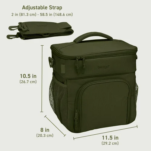 Miniatura 7 de Bentgo Prep Deluxe Bolsa Aislada Multicomida - Bolsa para lonchera, con capacidad para 5 comidas, aislamiento premium hasta 8 horas, duradera, Verde