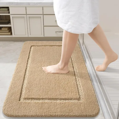 Miniatura 12 de LOCHAS Alfombras de baño, alfombra larga de baño de 24" x 60", alfombra antideslizante lavable para baño, alfombra suave y gruesa absorbente