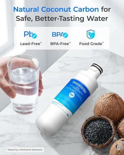Miniatura 5 de Waterdrop LT1000PC ADQ747935 MDJ64844601 Filtro de agua para refrigerador, reemplazo para LG® LT1000P®, ADQ74793501, ADQ74793502, Kenmore 46-9980