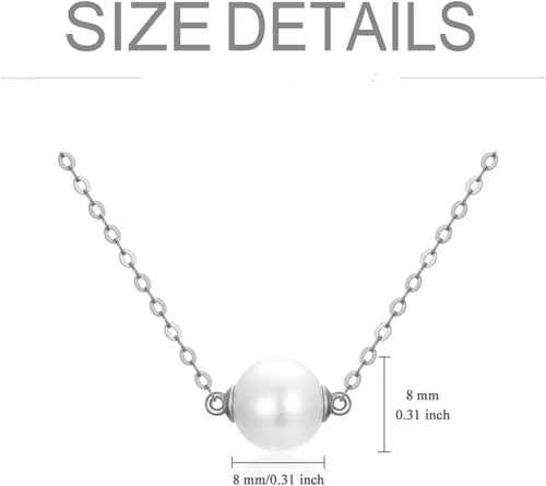 Miniatura 4 de Collar de perlas de oro macizo de 14 quilates para mujer, delicado collar de perlas cultivadas de agua dulce con colgante de collar con colgante