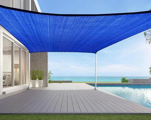 Miniatura 12 de Toldo Quictent de polietileno de alta densidad, 6.53 oz/m², rectangular, para exteriores, 98 % protección UV, kit de herramientas, sombra para patio
