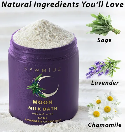 Miniatura 3 de Remojo de baño de leche lunar de salvia limpiadora - Lavanda Manzanilla - Hidrata y suaviza la piel Alivio espiritual del estrés Regalos