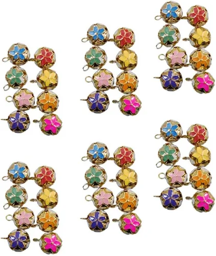 Miniatura 8 de EXCEART Sakura Bell - Accesorios de campanas japonesas huecas de flor de cerezo para colgar suministros de manualidades para manualidades, joyas