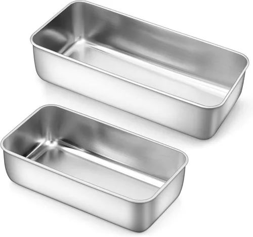 Miniatura 11 de LIANYU Paquete de 4 mini moldes para hornear pan, 6.3 x 3.5 pulgadas, molde pequeño de acero inoxidable para pan casero, molde de hojalata