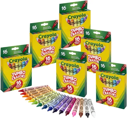 Miniatura 6 de Crayola Crayones jumbo a granel, 6 juegos de 16 crayones grandes para niños pequeños y niños, suministros escolares, regalos [Exclusivo de Amazon]