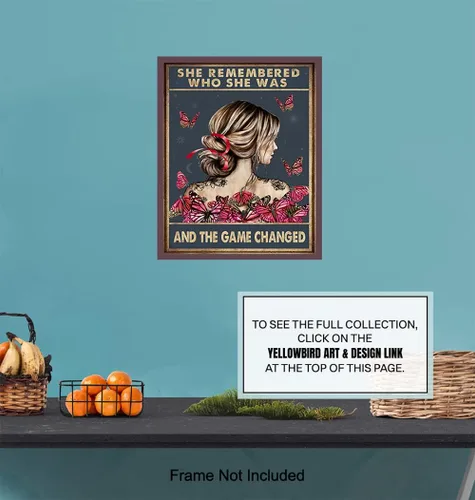 Miniatura 7 de Ella recordó quién era y el juego cambió – Regalos de aliento edificantes para mujeres – Decoración de pared con citas positivas inspiradoras – Arte