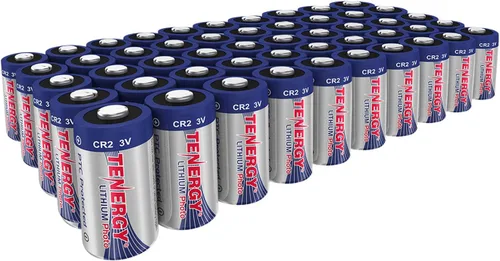 Tenergy CR2 - Batería de litio de 3 V, no recargable, protegida por PTC, baterías CR2 de alto rendimiento para linterna, cámaras digitales, 50 Pcs
