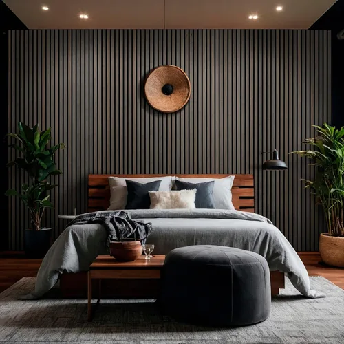 Miniatura 16 de MSI Paquete de 4 paneles de pared de listones de madera acústica para decoración de interiores, paneles de madera estriada 3D que absorben el sonido