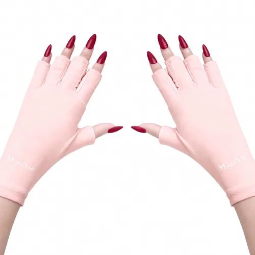Miniatura 9 de MelodySusie Guantes UV para lámpara de uñas de gel, guantes profesionales de protección UV UPF50+ para manicuras, arte de uñas, cuidado de la piel