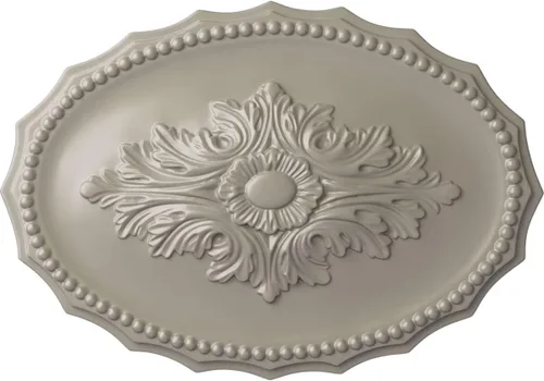 Miniatura 57 de Ekena Millwork CM16OX Medallón de techo Oxford, 16 7/8" W x 11 3/4" H x 1 1/2" P, imprimado en fábrica Imprimación de fábrica.