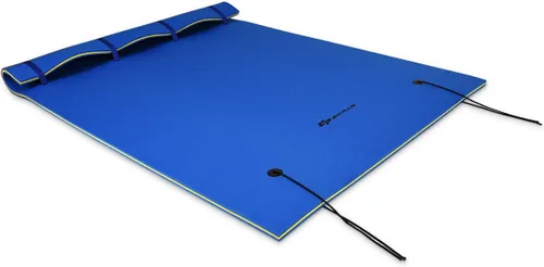 GLACER Tapete de agua flotante de 9 x 6 pies, 3 capas de espuma XPE resistente al desgarro, almohadilla de agua flotante duradera para recreación