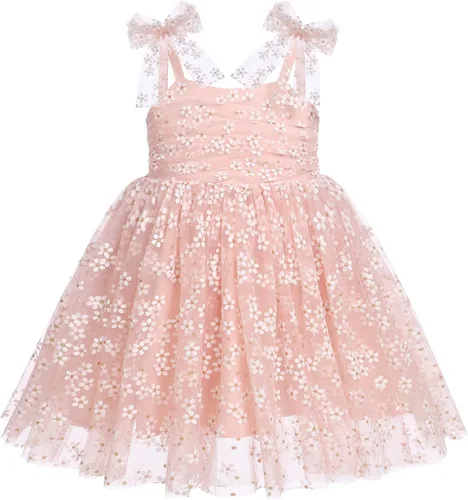 Vestido tutú de verano para niñas pequeñas, sin espalda, vestido de princesa para fiesta de cumpleaños, lentejuelas con volantes, tul con lazo,