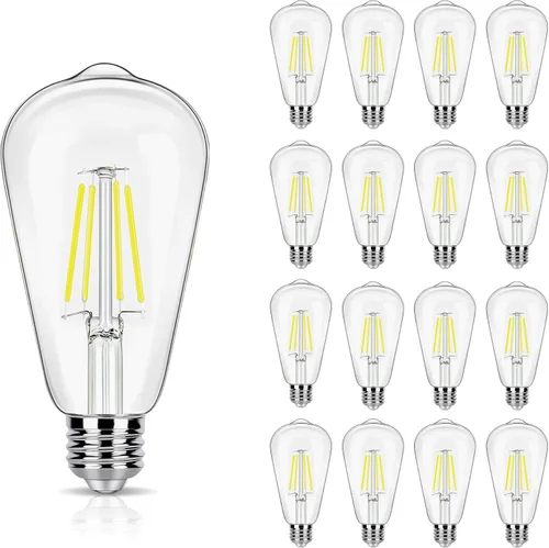 Miniatura 16 de Paquete de 8 Bombillas LED Edison Blanco Suave 2700K Equivalente a 40W, Bombillas LED Vintage Transparentes ST19/ST58 de 4W para Luces de Techo, 90