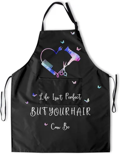 Miniatura 19 de Delantal resistente a las manchas con cuello ajustable y bolsillos para adultos unisex, mujeres, hombres, chef, horneado, cocina, barbacoa, parrilla