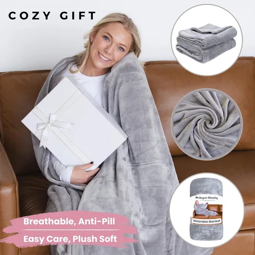 Miniatura 3 de Super Blanky Wearable Blankets for Women and Men, Graduation Day Gift for Her, Fathers Day Gift, Wife Birthday Gifts Ideas