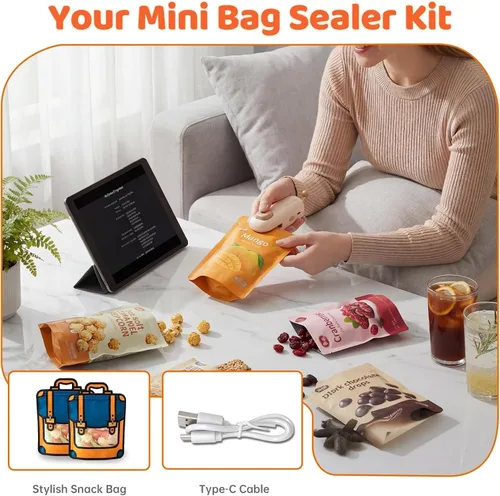 Miniatura 6 de Mini sellador de bolsas recargable 2 en 1 con imán, selladores térmicos para aperitivos de chips, máquina de sellado portátil para cocina Z1