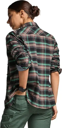 Miniatura 2 de CQR - Camisa de franela a cuadros para mujer, de manga larga, casual, de algodón suave cepillado y con botones