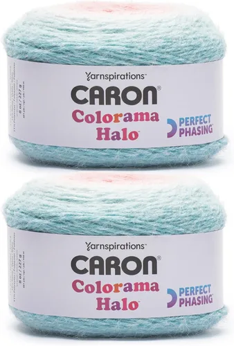Miniatura 24 de Caron Colorama Halo Cake Ultra Marine Hilo - Paquete de 2 unidades de 8oz/226.79g - 71% acrílico, 18% nailon, 11% poliéster, #5 grueso, 60 yardas