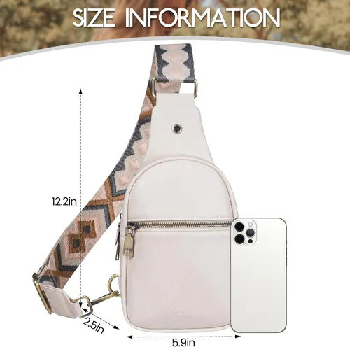 Miniatura 6 de JXWENBYX Bolso bandolera para mujer, de piel sintética, pequeño, bandolera, mochila cruzada a la moda, bolsa de pecho para viajar, senderismo